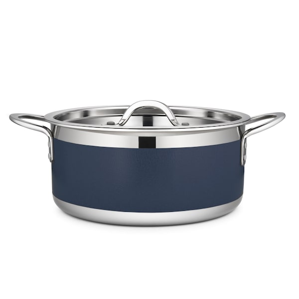 Bon Chef Country French 2 Pot W/Cover 9 3/8"Diax 4 3/8"H 4 Qt 9 Oz - Cobalt Blue 71302-CF2-CB - main